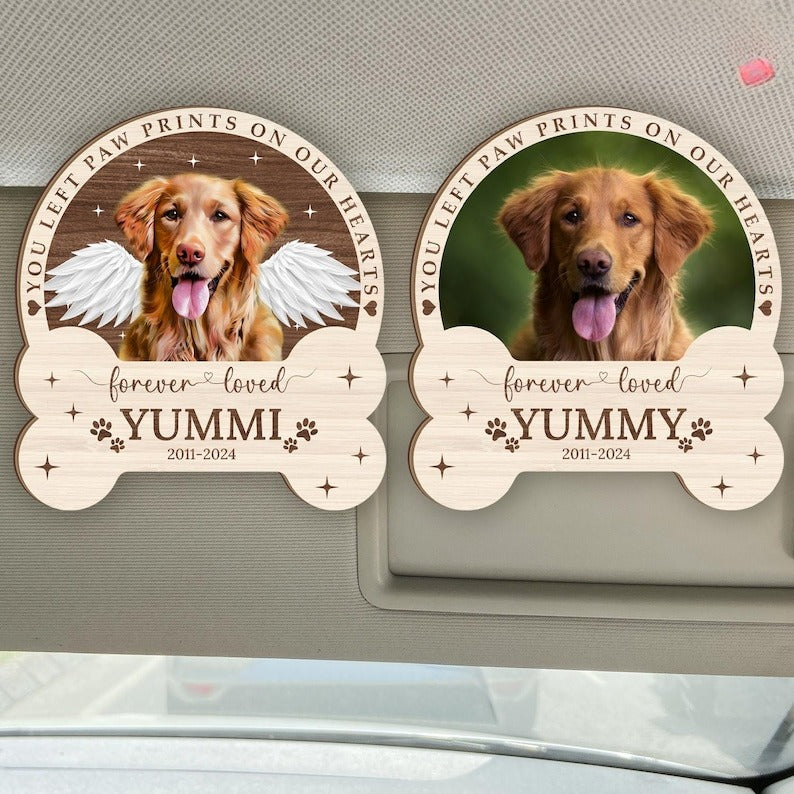 Personalized Dog Memorial Car Visor Clip, Dog Loss Memorial Car Visor Clip, Pet Sympathy Gift, Pet Loss Keepsake, Gift for Dog Lovers