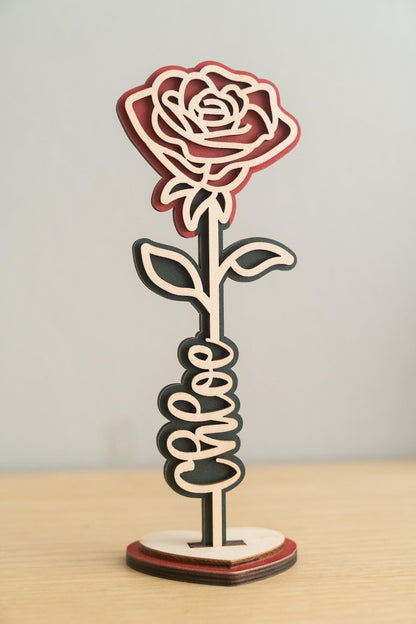 Custom Wood Flower Name Sign, Mom's Garden Sign, Birth Month Flowers, Grandma Gifts, Mom's Garden, Grandma Gift, Mothers Day Gift