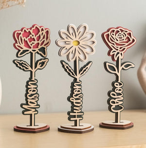 Custom Wood Flower Name Sign, Mom's Garden Sign, Birth Month Flowers, Grandma Gifts, Mom's Garden, Grandma Gift, Mothers Day Gift