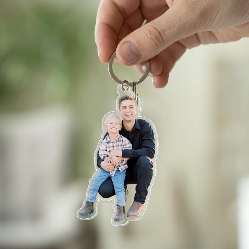 Personalized Photo Keychain, Custom Family Photo Keychain, Custom Baby Photo, Dog Photo Keychain, Fathers Day Gift For Dog Dad, Gift For Dad