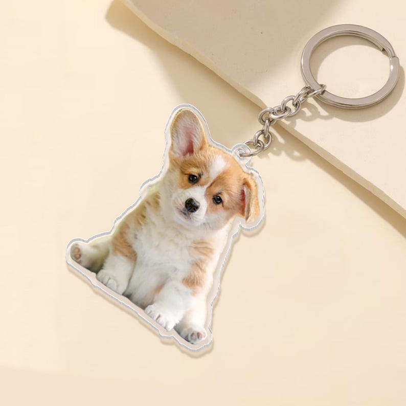 Personalized Photo Keychain, Custom Family Photo Keychain, Custom Baby Photo, Dog Photo Keychain, Fathers Day Gift For Dog Dad, Gift For Dad