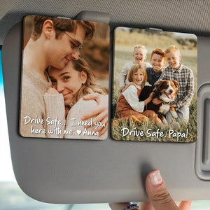 Personalized Father's Day Gift For Daddy, Custom Photo Car Visor Clip, Gift For Husband, Custom Drive Safe Sun Visor Picture Clip, Mom Gifts