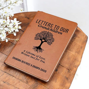 Letters To Our Grandchildren Personalized Leather Journal, Grandparent Memory Book, Legacy Keepsake for Grandkids, Gift for Grandchildren