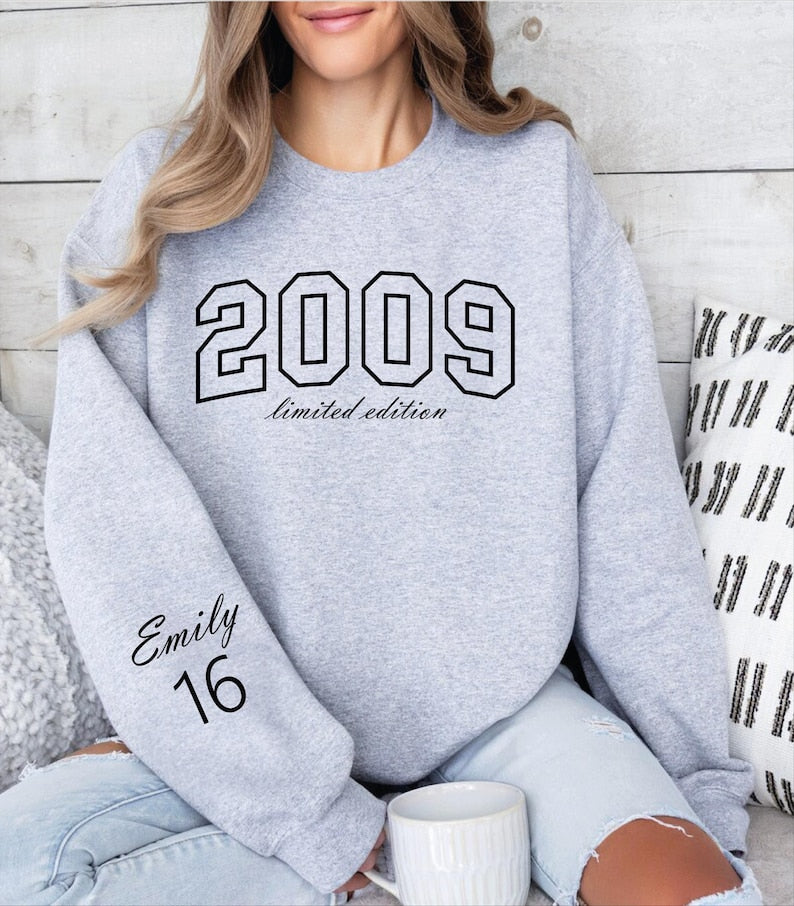 Custom Sweet 16 Birthday Sweaters, Sixteen Hoodie for Girl,16th Birthday Gift for Daughter, Sweet Sixteen Gift,Personalized 16 Bday Sweater