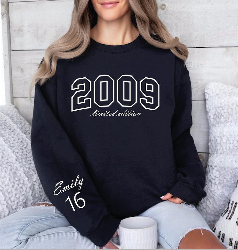 Custom Sweet 16 Birthday Sweaters, Sixteen Hoodie for Girl,16th Birthday Gift for Daughter, Sweet Sixteen Gift,Personalized 16 Bday Sweater