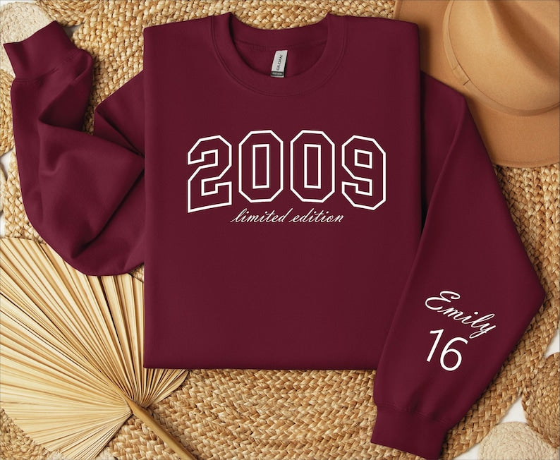 Custom Sweet 16 Birthday Sweaters, Sixteen Hoodie for Girl,16th Birthday Gift for Daughter, Sweet Sixteen Gift,Personalized 16 Bday Sweater