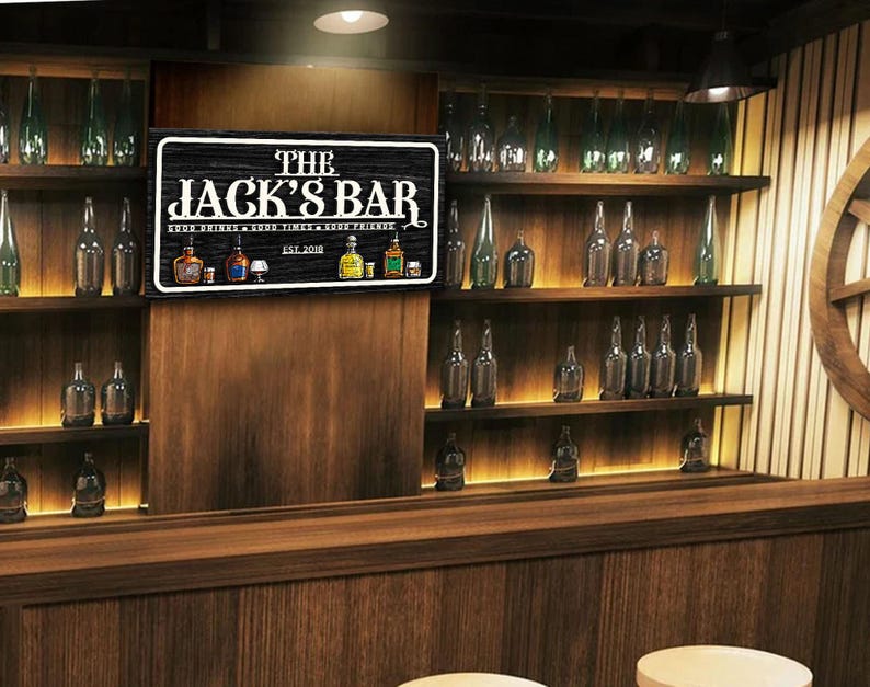 Personalized Wooden Bar Sign, Custom Wood Sign, Personalized Wood Sign, Man Cave, Pub, Bar Decor, Home Bar Decor, Basement Bar, Wall Decor