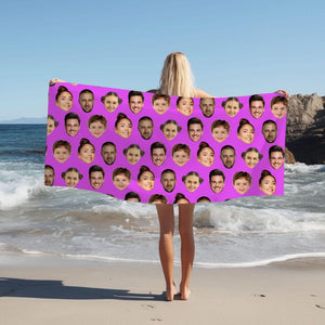 Custom Funny Face Beach Towel, Personalized Photo Gift, Best Friend Gift, Family Vacation Gift, Mother's Day Gift, Unique Grandma Gift Idea