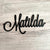 Personalized Metal Name Sign - Custom Laser Cut Script Words - Wall Decor