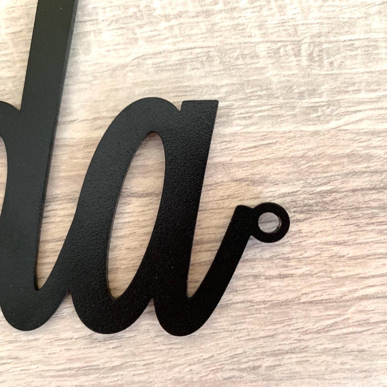 Personalized Metal Name Sign - Custom Laser Cut Script Words - Wall Decor