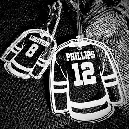 Hockey Bag Tag, Hockey Team Gift, Hockey Keychain, Sports Team Gift, End Of Season Hockey Gift, Pee-wee Hockey gift, Custom Hockey Gift