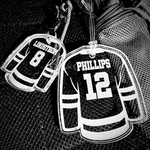Hockey Bag Tag, Hockey Team Gift, Hockey Keychain, Sports Team Gift, End Of Season Hockey Gift, Pee-wee Hockey gift, Custom Hockey Gift