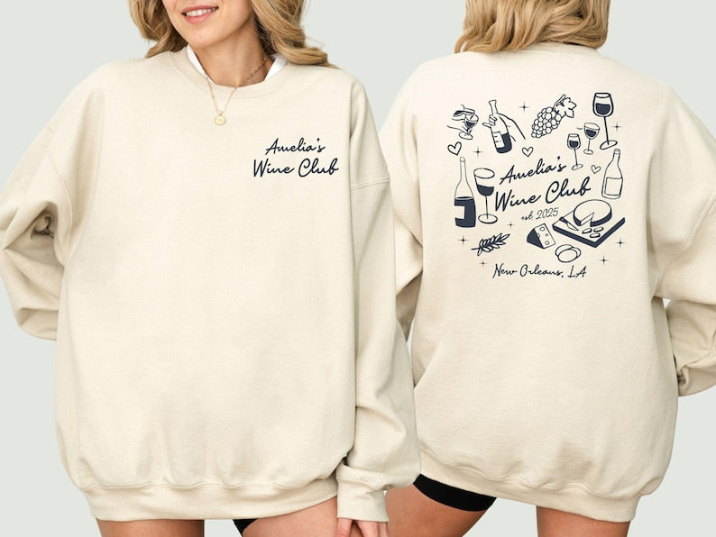 Custom Wine Club Bachelorette Sweatshirt, Winery Bridal Party Shirt, Vino Before Vows Hoodie, Bridesmaid Ask Gift, Wine Bach Club Shirt