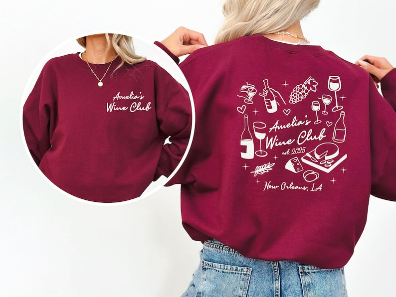 Custom Wine Club Bachelorette Sweatshirt, Winery Bridal Party Shirt, Vino Before Vows Hoodie, Bridesmaid Ask Gift, Wine Bach Club Shirt