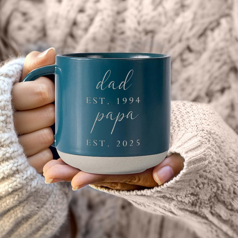 Personalized Grandpa Mug- Est 2025 Gift New Grandpas, Custom Name Future Papa Pregnancy Announcement- First Time Nonno Paps Cup Gifts
