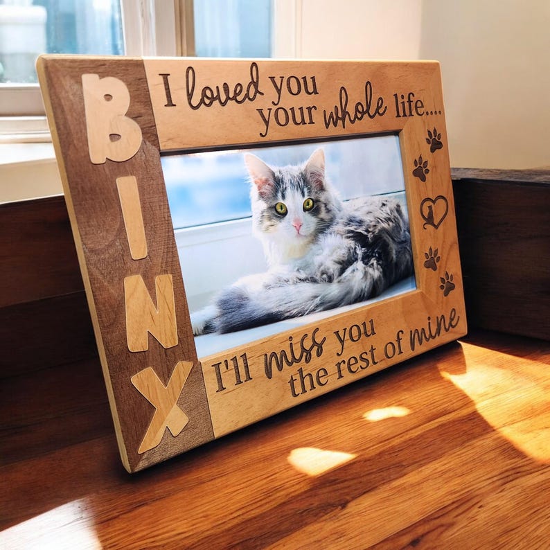 Cat Remembrance Memorial Picture Frame | Personalized Cat Sympathy Gift Tribute | Loss Gift | Pet Loss | Pet Memorial