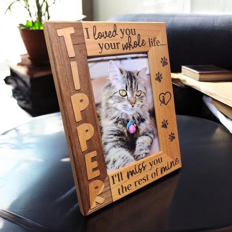 Cat Remembrance Memorial Picture Frame | Personalized Cat Sympathy Gift Tribute | Loss Gift | Pet Loss | Pet Memorial