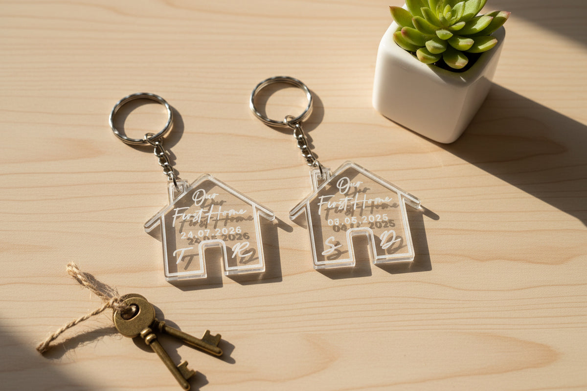 New Home Keyring First House Gift Personalised Keyring Our First Home Couples Keyring Pair Housewarming Key Chain Homeowners Moving Gift
