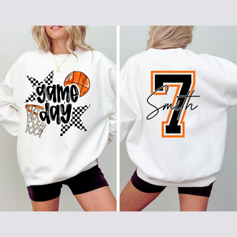 Basketball Game Day Sweatshirt, Custom Basketball Shirt, Personalized Basketball Mom Shirt, Game Day Basketball Hoodie Basketball Sweatshirt