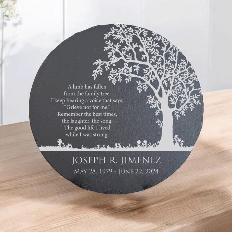 memorial gift, garden stone, memorial stone, in memory of, a limb has fallen, loss of loved one, loss gift, headstone, grave marker keepsake