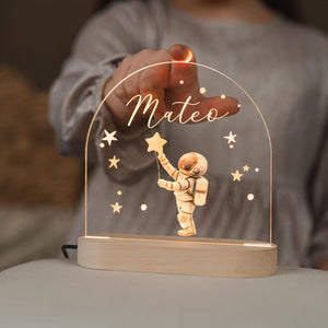 Custom Night Light for Baby Girl, Toddler Bedside Night Light, Custom Name Lamp, Floral Night Light for Nursery Decor, New Baby Gift