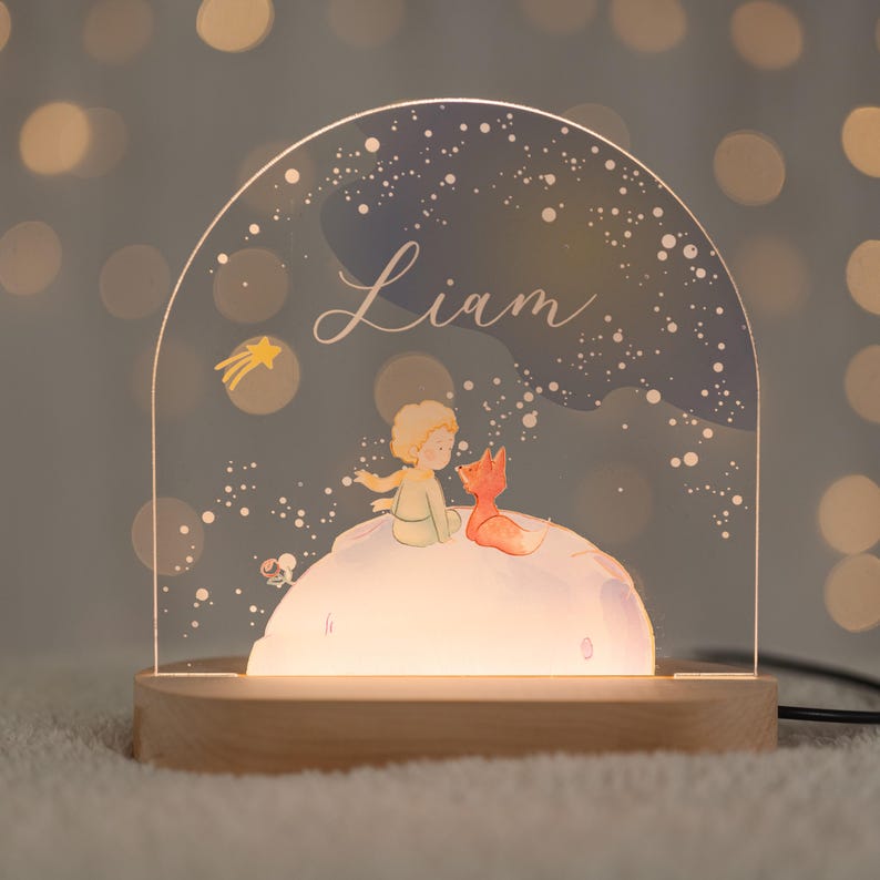 Custom Night Light for Baby Girl, Toddler Bedside Night Light, Custom Name Lamp, Floral Night Light for Nursery Decor, New Baby Gift