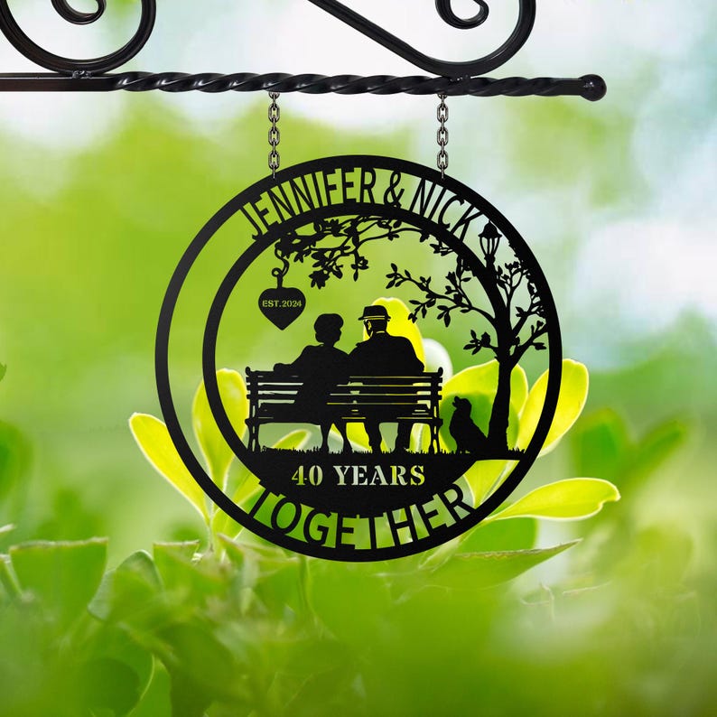 Personalized 40th Anniversary Gift for Parents, Custom Anniversary Sign, Ruby Anniversary Gift Wedding Gift Wedding Decor, Gift for grandpa