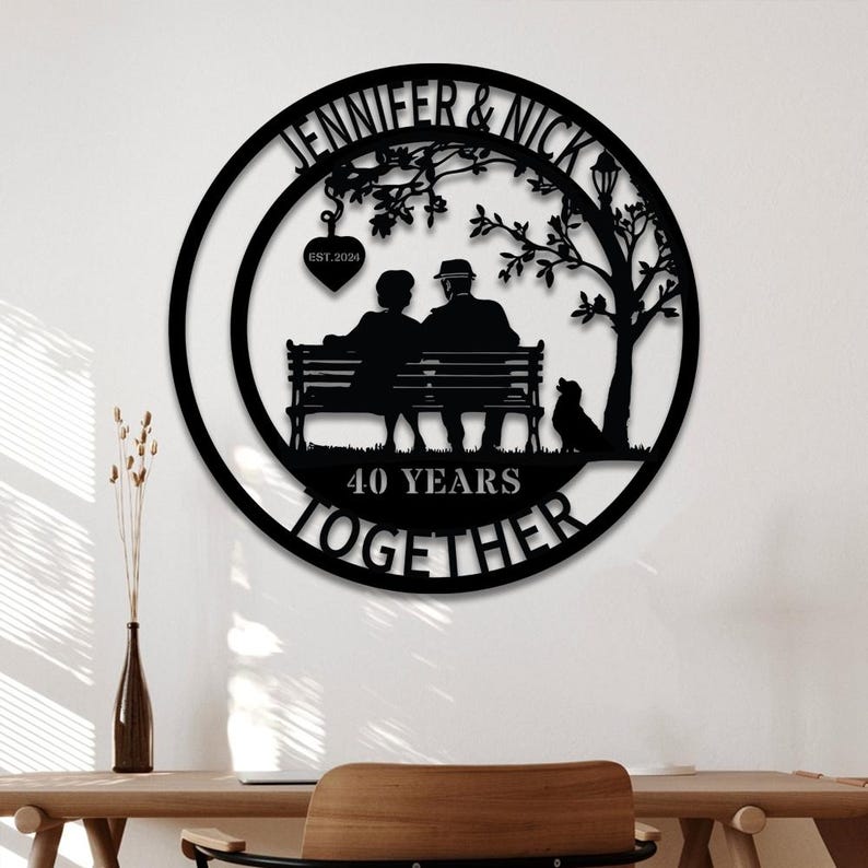 Personalized 40th Anniversary Gift for Parents, Custom Anniversary Sign, Ruby Anniversary Gift Wedding Gift Wedding Decor, Gift for grandpa