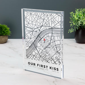 Where We First Met Personalised Map Print of City Custom Acrylic Block Any Location First Date Where It All Began Anniversary Decor Gift