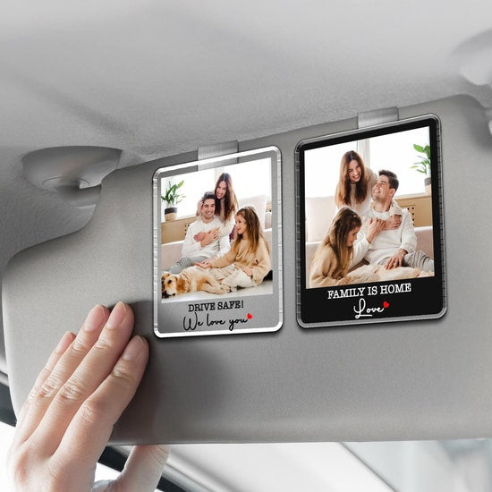 Personalized Car Visor Clip, Custom Sun Visor Clip, Personalized Photo Car Decoration, Polaroid Photo for Car, Valentines Couples Gift