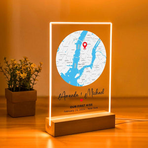 Custom First Date Map Acrylic Plaque Where We Met Personalized Where It All Began Map Anniversary Gift Minimalist Home Decor