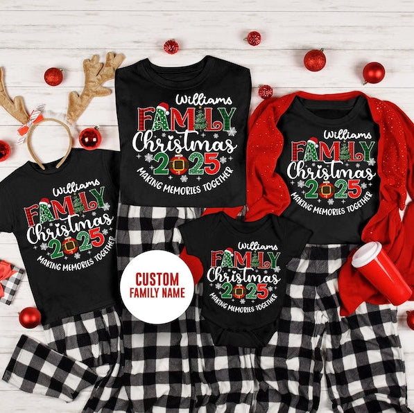 Customized Family Christmas 2025 Making Memories Together Shirts, Christmas Family Shirt, Christmas Group Shirt, Christmas Pajamas T-shirts