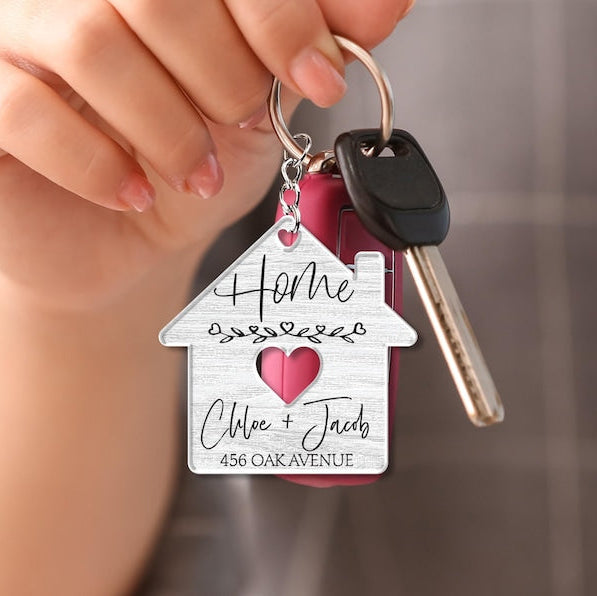 New Home Keychains, Housewarming Gift for Couple, Custom Our First Home Keychain, First Home Gift Keyrings, My First Home Keepsake Keychains