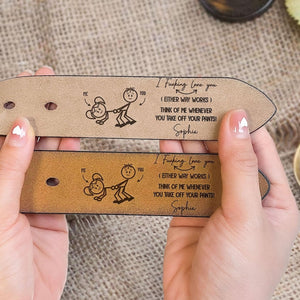 I F-king Love You, Personalized Engraved Leather Belt, Funny Handmade Anniversary Belt Gift For Boyfriend, Husband, Custom Handmade Belt