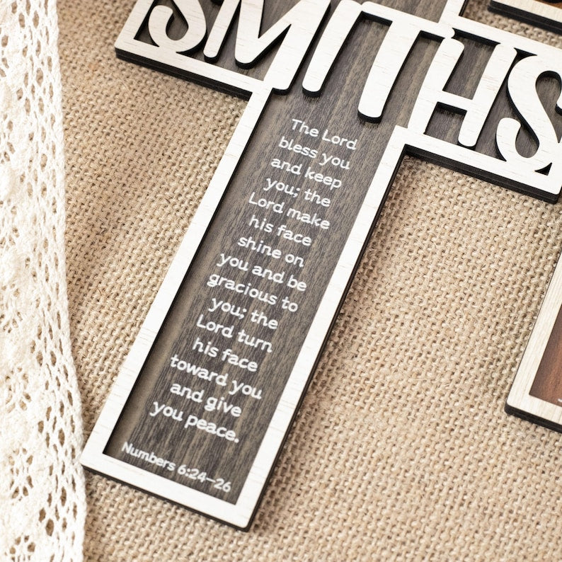 Personalized Children's Wooden Cross, Custom Baptism, First Communion, Dedication Keepsake Cross, Baptism Gift for Kids, Newborn Baby Gifts