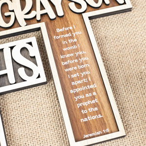 Personalized Children's Wooden Cross, Custom Baptism, First Communion, Dedication Keepsake Cross, Baptism Gift for Kids, Newborn Baby Gifts