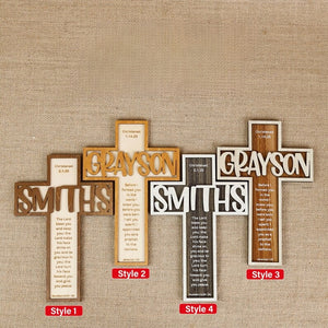 Personalized Children's Wooden Cross, Custom Baptism, First Communion, Dedication Keepsake Cross, Baptism Gift for Kids, Newborn Baby Gifts