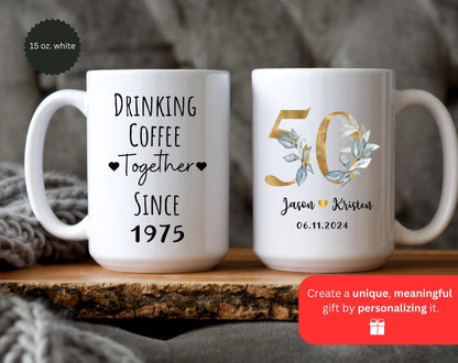 50th Anniversary Mug, Custom 50th Anniversary Gift, 50th Anniversary Gift For Parents, 50th Anniversary Cup Personalized