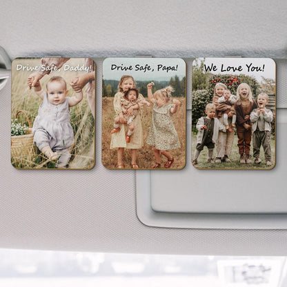 Custom Photo Car Visor Clip, Husband Gifts, Personalized Father's Day Gift, Drive Safe Daddy Gift, New Dad Gift, 1st Time Dad Gift from Wife
