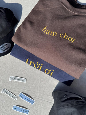 Ham Chơi Embroidered Crewneck Sweater: Vietnamese Fun Gift