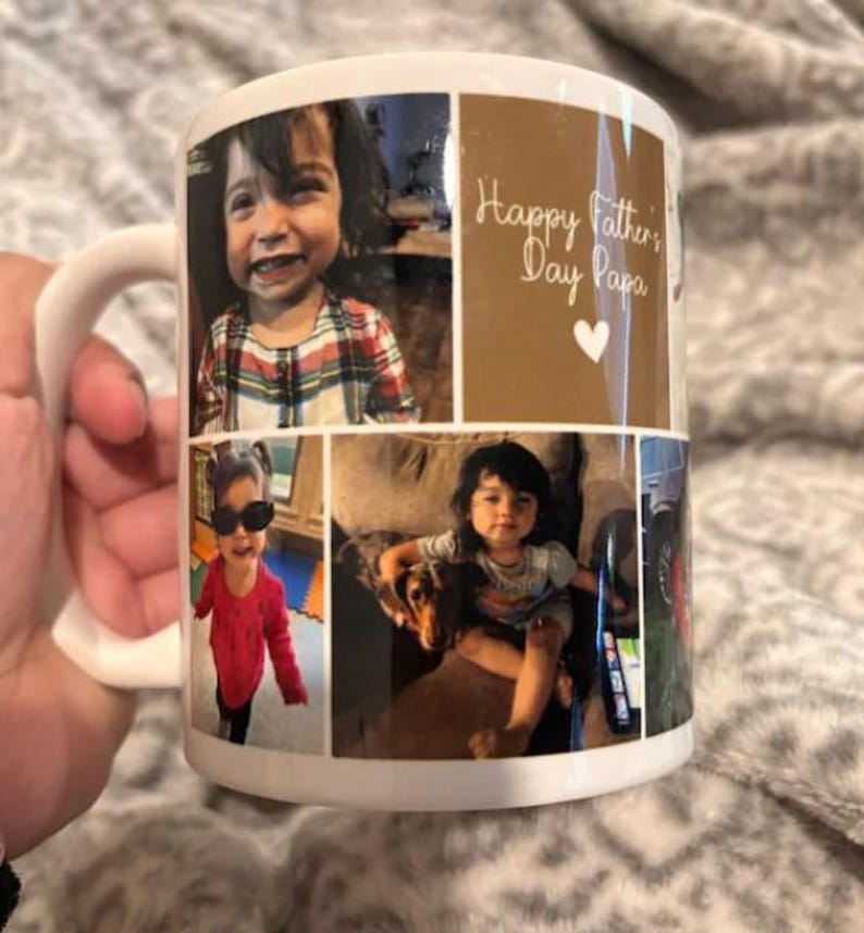 Personalized Photo Mug For Dad, Custom Photo Collage Gift, Fathers Day Gifts, Mug Gift For Daddy, Gift For Husband From Wife, Dad Gift