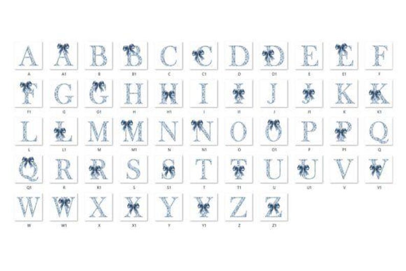 Personalized Blue Toile Initial Ring Trinket Dish | Blue Bow Toile Ring Dish | Girly Jewelry Dish | Gift for Her