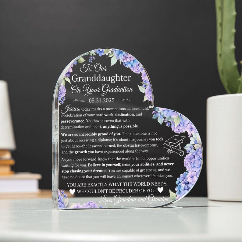 Granddaughter Graduation Gift From Grandparents To Granddaughter Graduation Personalized Plaque Gift For Highschool Graduate For College