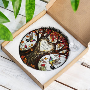 Personalized Tree of Life Glass Suncatcher Anniversary Gift