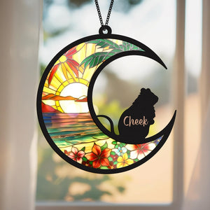 Cat Memorial Suncatcher Pet Passing Rainbow Bridge Pet Sympathy Gifts Pet Memorial Light Catcher Condolence Gifts Pet Remembrance Gift