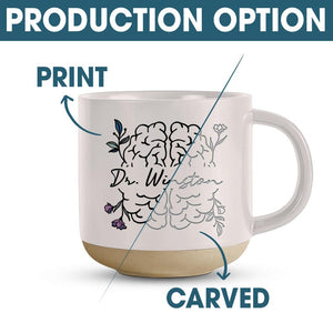 Neuroscience Pottery Mug, Personalized Neuro ICU Nurse Coffee Mug, Brain Doctor Gifts Neurology Neurobiology PhD Graduation Gift For Her