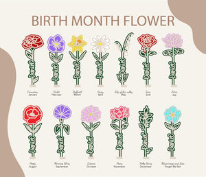 Custom Wood Flower Name Sign, Mom's Garden Sign, Birth Month Flowers, Grandma Gifts, Mom's Garden, Grandma Gift, Mothers Day Gift