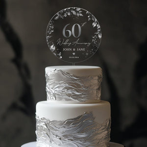 60th Anniversary Cake Topper, Diamond Wedding Acrylic Cake Topper, Custom 60th Anniversary Cake Topper, Wedding Anniversary Gift for Parents