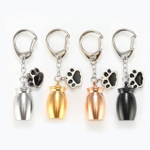 Personalized Pet Urn Keychain,Cremation Urn Keychain,Custom Ashes Keepsake,Urn Memorial Dog Paw Print Keychain,Pet Fur Hair Keepsake