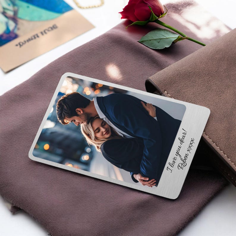Custom Metal Wallet Cards - Personalized Wallet Decorations, Gifts for Him,Boyfriend, Husband, Anniversary,Valentine's Day,Father's Day Gift